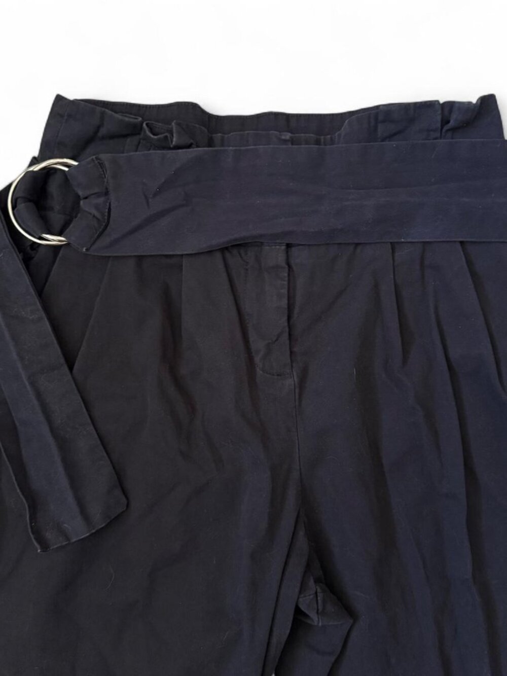 Zara navy blue wide leg pants with belt